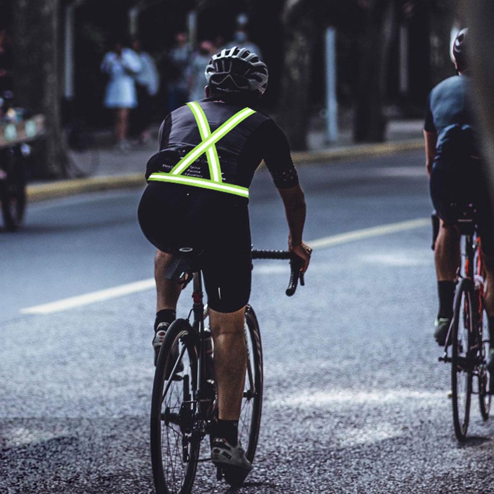 Hi Vis Reflective Safety Vest, Lightweight Adjustable Elastic Jacket with Reflective Strips, Enhances Night Visibility