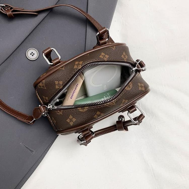 Borsa Boston Mini Stampata da Donna a Spalla e a Tracolla