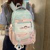 Schoolbag Korean Ins New Contrasting Color Backpack College Style Junior High School Student Large Capacity Backpack Female Dopamine Backpack