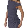 2025 Slim Fit Off-Shoulder Ruched Bodycon Mini Skirt