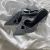 Fashion Elegant Pointed Toe Shoes Ladies Outdoor High Heel Sandalias New 2026 Summer Blue Women Simple comfortable Sandals