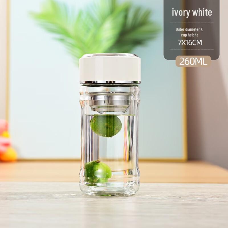 Double-Layer Heat-Resistant Tea Infuser Glass Cup