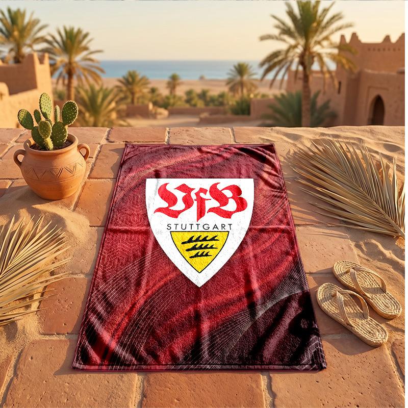Asciugamano da Spiaggia Morbido ad Asciugatura Rapida Tema VfB Stuttgart?Asciugamano Asciutto Per Vacanze Estive Al Mare Nuoto