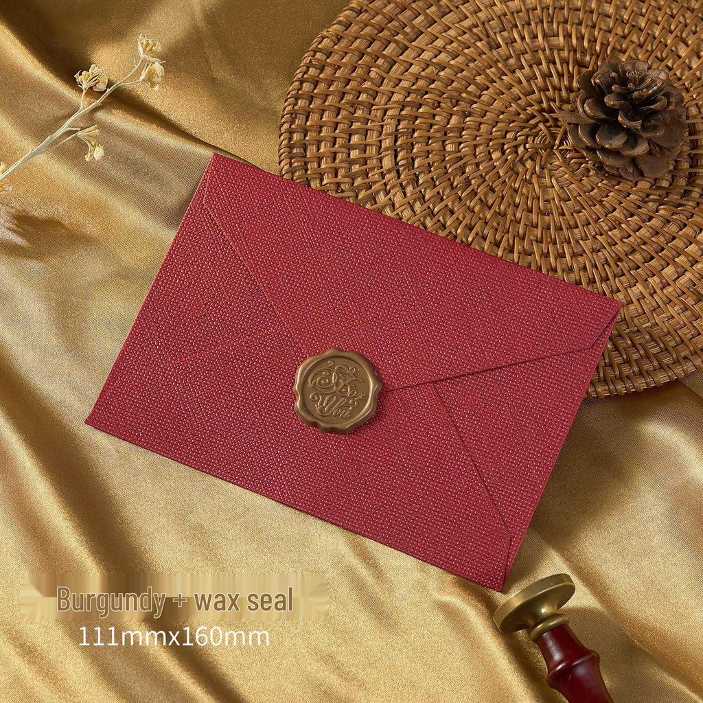 Chinese Style Retro Hemp Envelope & Stationery Set with Kraft Paper and Sealing Wax