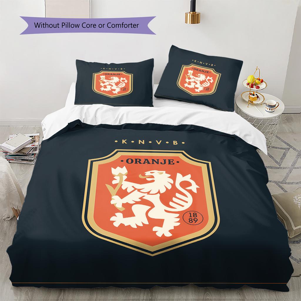 KNVB Muster Bettwäsche Bettdecke Set Heimdekoration Geschenk (1 Bettbezug + 2 Kissenbezüge (ohne Füllung))