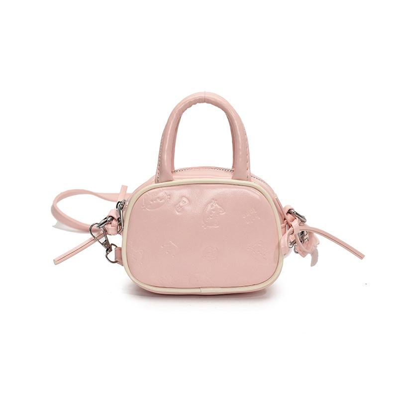 

2025 trend Korean niche cute embossed mini portable Boston bag super hot fashion foreign style messenger bag women