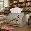 1pc, 2d Flat Printing, Tissue Box Handmade Antelope Canvas Pattern Printed Tissue Box, Suitable for Napkin Storage In Cars, Kitchens, and Restaurants,