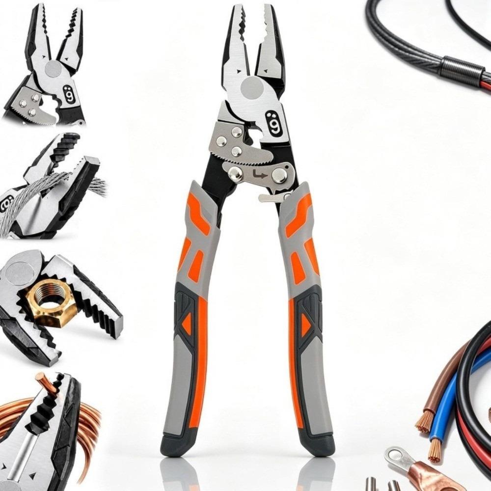 with Ratchet Self-Locking Ratchet Pliers Steel Combination Pliers New Wire Cutters Wire Shearing