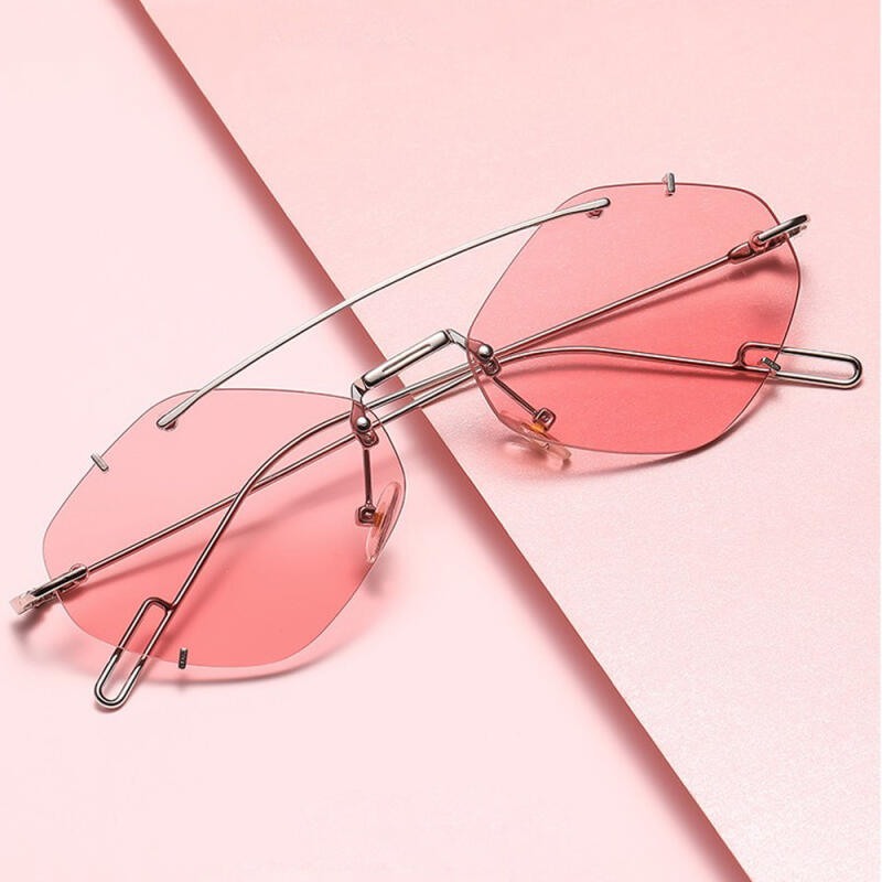 NeoRetro 2580 Two-Bridge Minimal Sunglasses C4 Pink