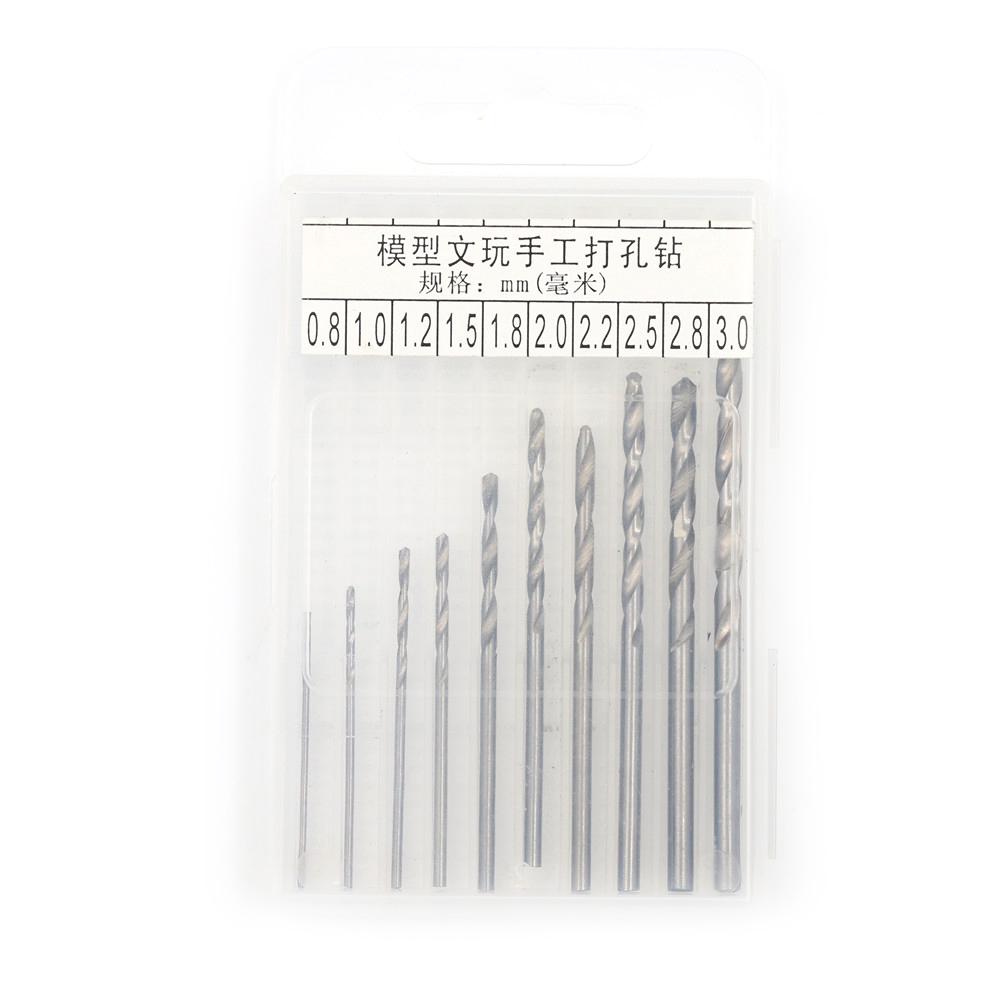 10Pcs Titanium Coated Drill Bits High Speed Steel Drill Bits Power Tools 0.8-3Mm
