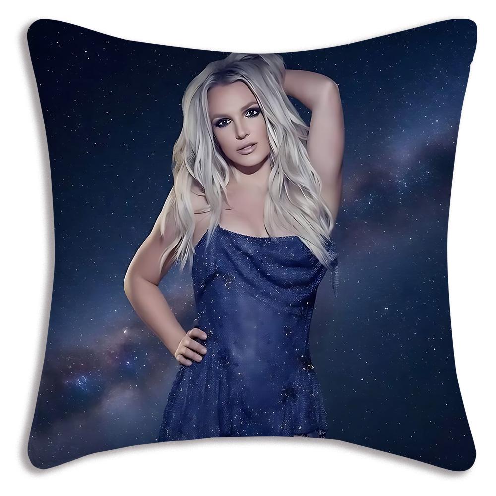 Star d-De Britneys-Spears Singer Pillow Covers Cartoon Sofa Decorative Home Double-sided Printing Short Plush Cute Cushion Cover