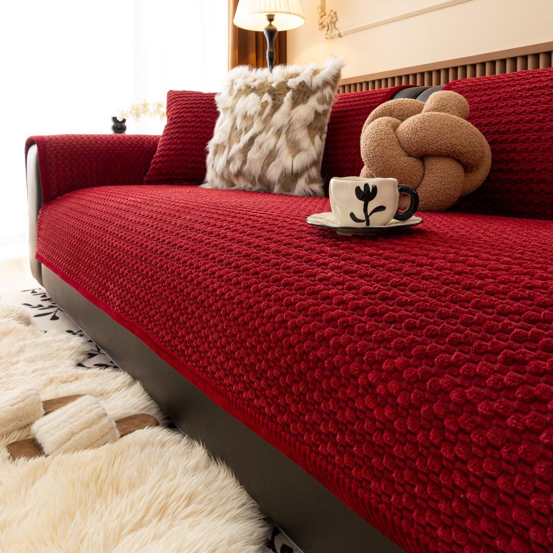 

1pc Vintage-Inspired Corduroy Quilted Sofa Cover with Non-Slip Backing, Cozy Home Decor, Sofa Cushion Covers, Plush Texture 90x160cm