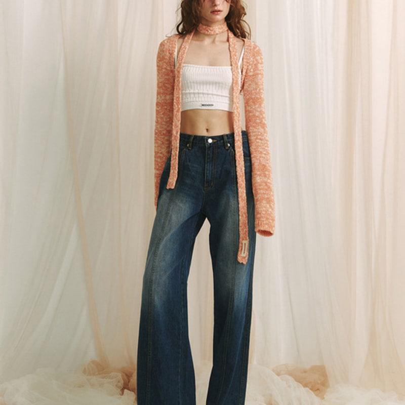 MEENDERI SLUB KNIT LONG SCARF - SALMON