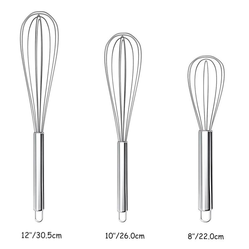 LMETJMA 8 "10" 12 "fouet À Oeufs En Acier Inoxydable Fouet À Oeufs Fil De Cuisine Ballon Fouet Lait Batteur À Oeufs Mélangeur