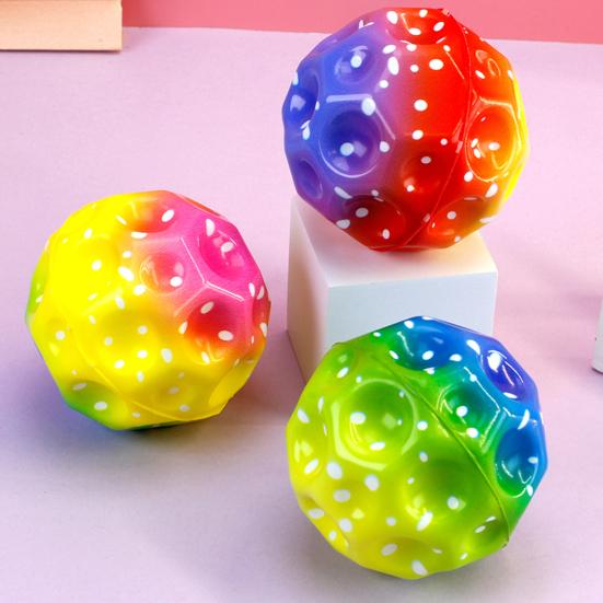 Moon Space Bouncy Balls for Kids Unique Sound Effects Jumping Ball LED Light-Up