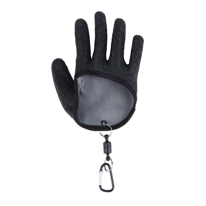 Fishing Gloves Waterproof Anti Slip Puncture Resistant Quick Wear with Carabiner for Ice Fishing Boating Outdoor Sports