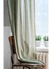Imaqi Yun Green Striped Embroidered Semi-Blackout Curtains for Kitchen & Living Room