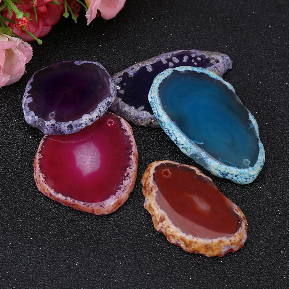 5Pcs 30-40mm Multi uses Natural Irregular Shaped Agate Slices Lot DIY Decoration Supplies