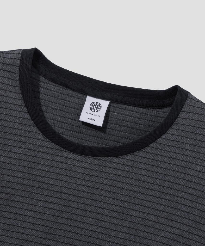 AGOD Washed Stripe Long Sleeve [Charcoal]