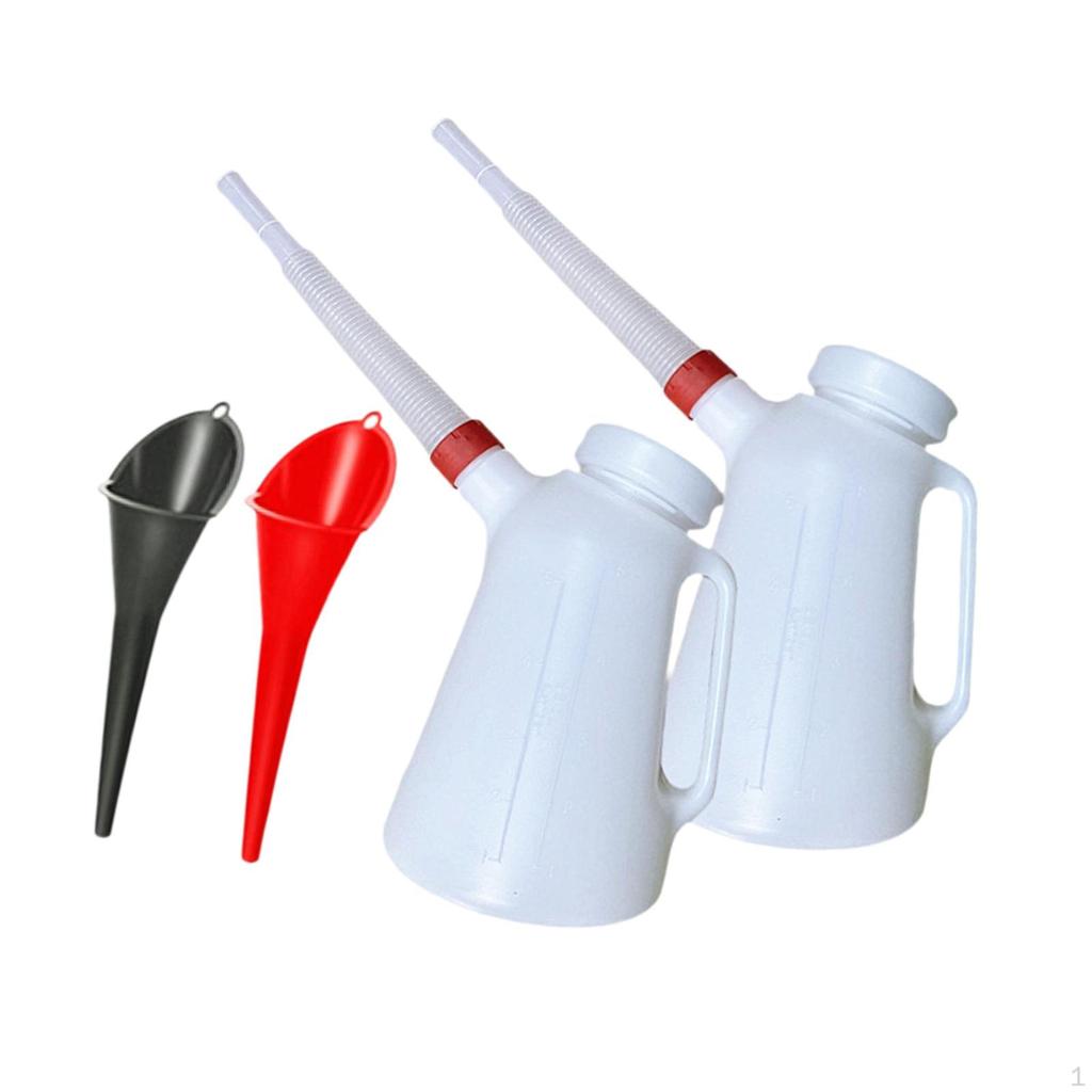 Oil Jug Measuring Container Automotive and Flexible Funnel Set Dispenser