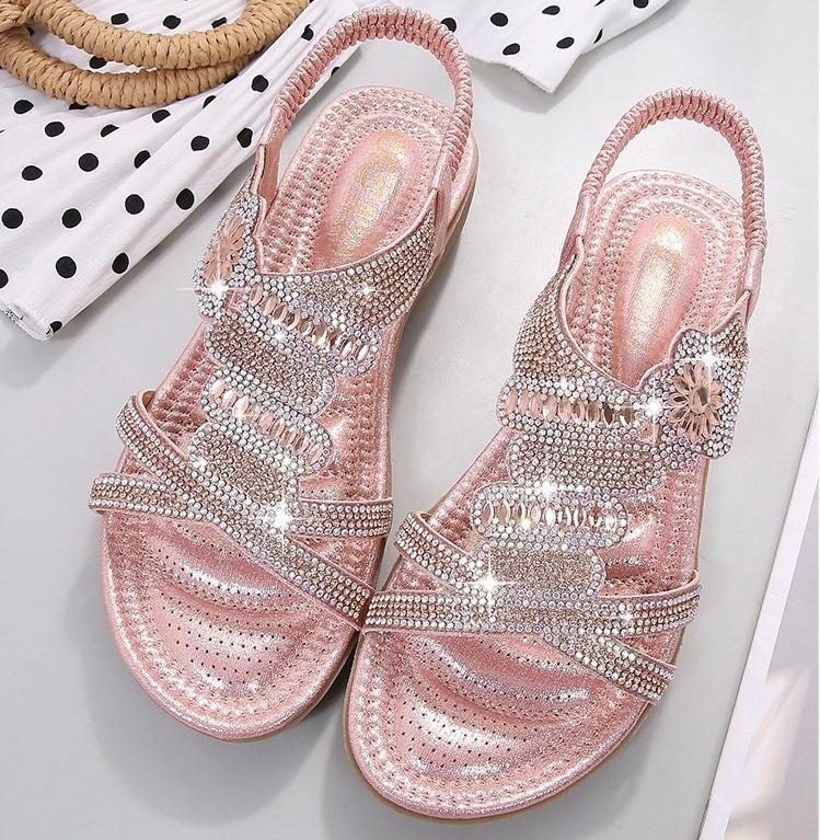 Fashion Crystal Sandals Woman Flip Flops Shoes Fashion Summer Flat Sandals Bohemian Ladies Sandals Casual Women Shoes
