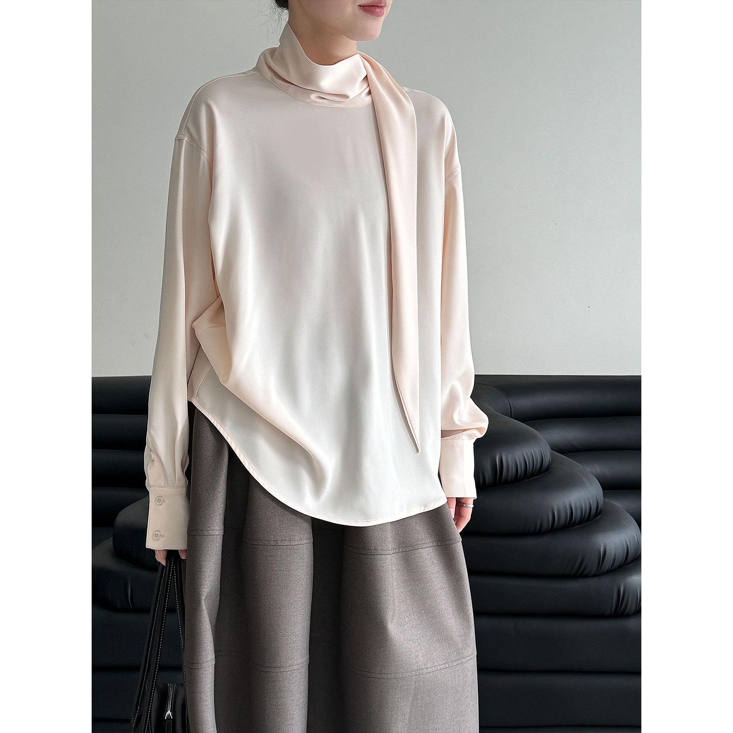 

Женская блузка Luxi из французского легкого атласа - Высококачественная, ранний сезон Весна 2026 Medium