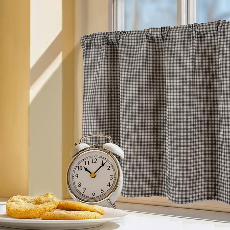 Lemon Print No-Punch Fresh Linen Door Partition Curtain for Bedroom & Kitchen