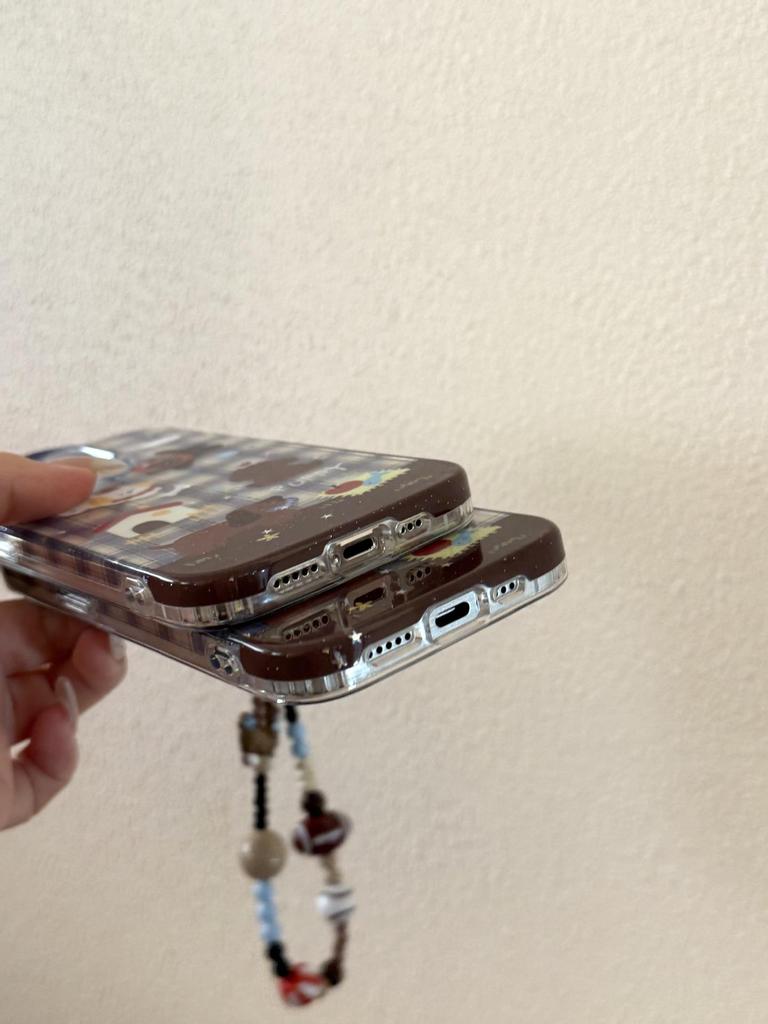 IPhone 17/16 Pro Max Koreansk Stil Katt & Hund Telefonfodral med Handrem