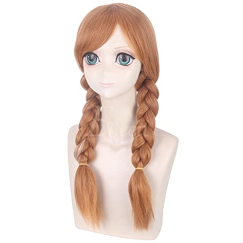 Eileen Frozen Anna Adult Cosplay Wig, Heat-Resistant, Perfect for Halloween, Christmas, Costumes, Cultural Festivals, Festivals, and School Festivals