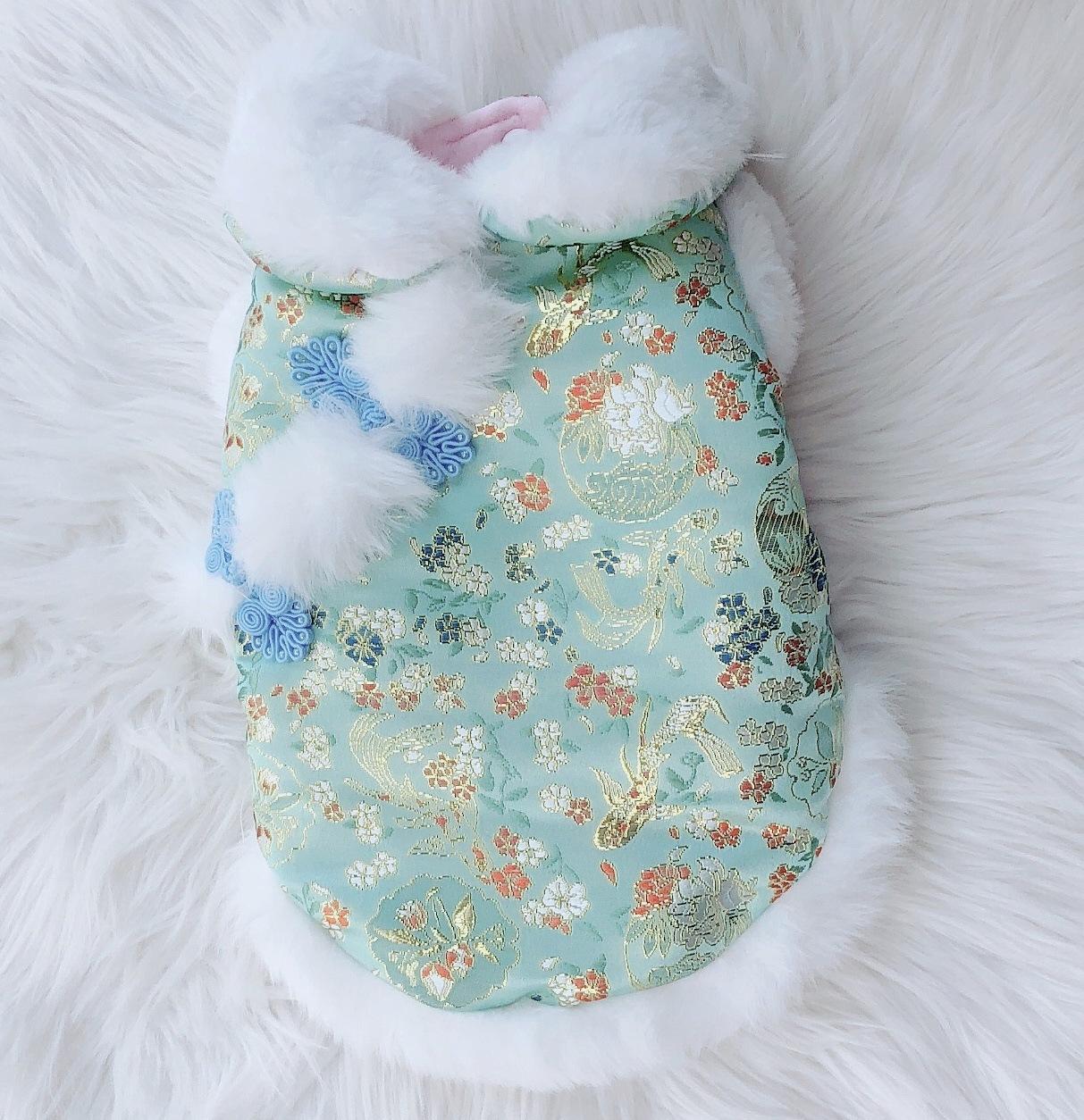 

Новогодняя одежда для собак Праздник Весны Одежда для питомцев Танский костюм Ципао Одежда для кошек и щенков Йоркширский терьер Померанский шпиц Пудель Костюм XS（old） розовый