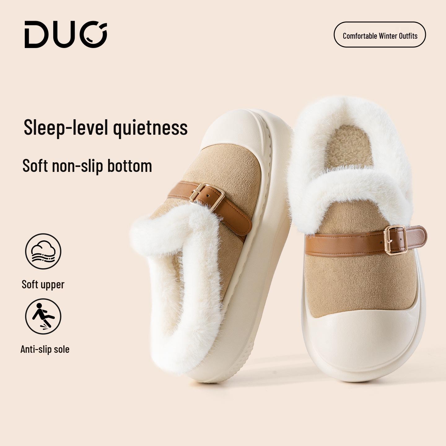 Women s 2025 Winter Cotton Slippers: Non-Slip, Odor-Resistant, Velvet-Lined, Thick-Sole, Indoor/Outdoor Wear Slip-ons