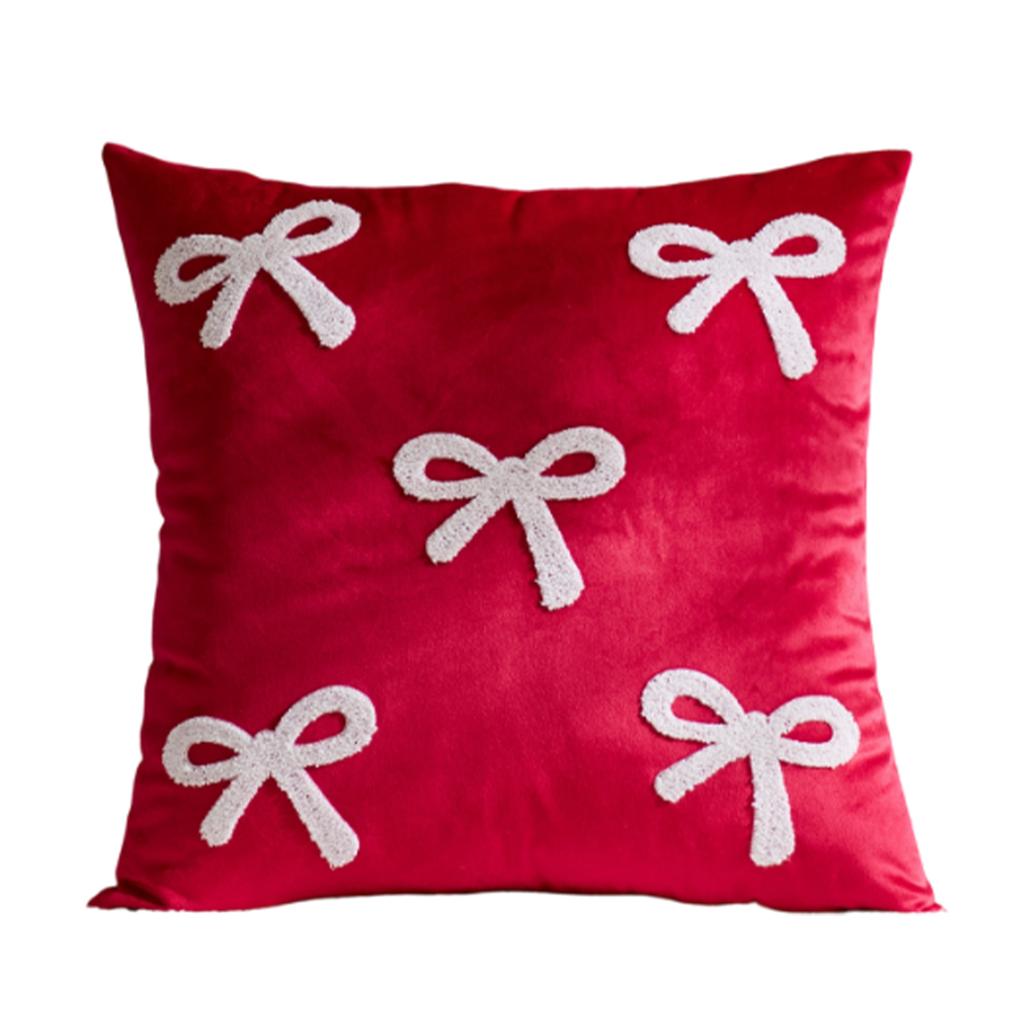 Velvet Bow-Tie Cushion Cover, Suitable For Bedroom, Living Room, Sofa, And Home Decor. Comfortable 17.72-Inch Cushion Cover.