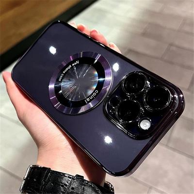 Luxus Magnetische Für Magsafe Drahtlose Ladung Klar Fall Für Iphone 14 Pro Max Plus 12 13 Überzug Harte PC Stoßstange schutz Abdeckung