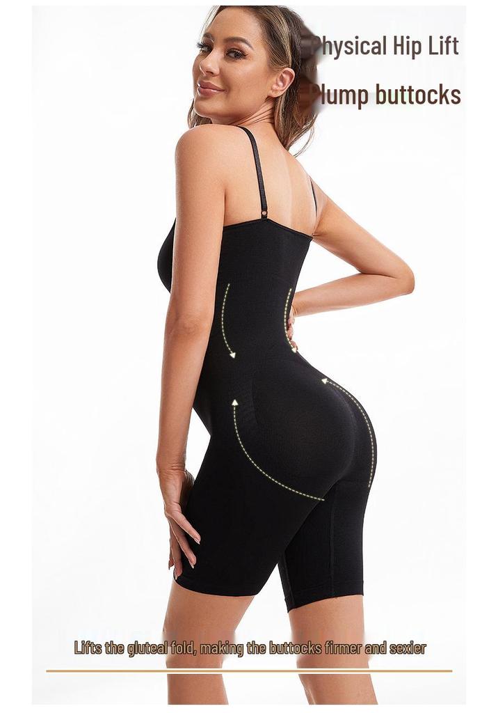 Plus Size Adjustable Waist Trainer Bodysuit with Open Crotch Leggings