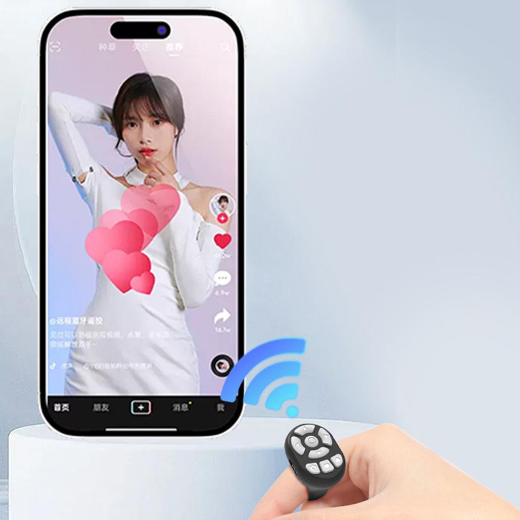 Stylish Finger Rings Controller for Smartphone Videos Reading Wireless BLE5.3 Remote Controller Feature