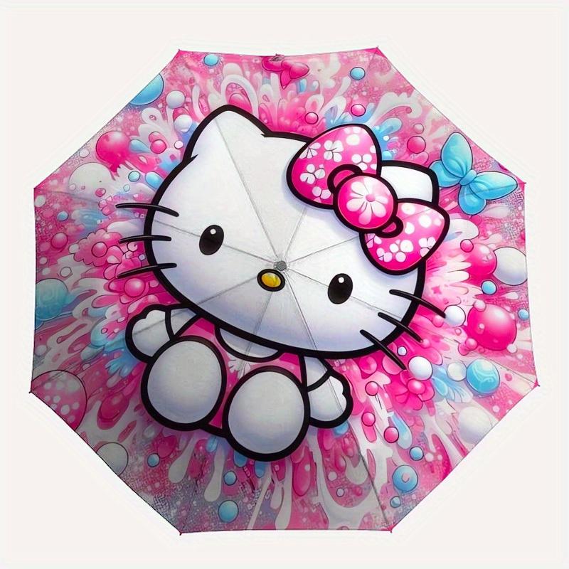 1pc Hello Kitty Pink BackgroundUmbrella with Plastic Handle,Suitable for All Seasons Home Travel Outdoor UmbrellaSanlio201