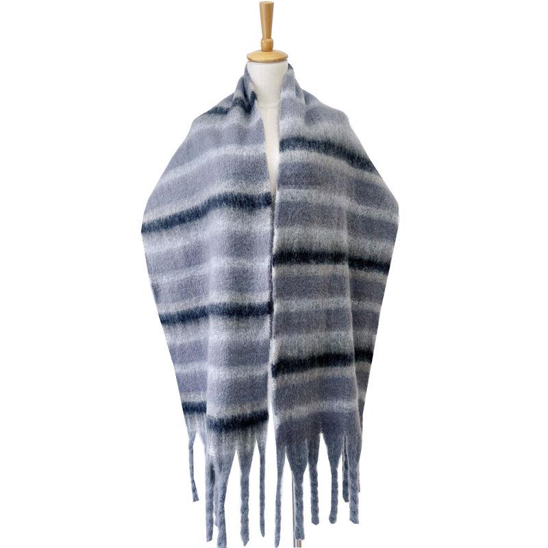 Yarn Thick Striped Scarf Fashion Warm Women Thickened Circle Braid Tassel Shawl Keep
