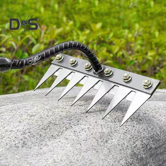 Odłączany grabie ogrodowe ze stali manganowej do wyrywania chwastów Ręczny pazur do usuwania chwastów do wyrywania korzeni w ogrodzie, spulchniania gleby i grabienia trawy
