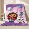 Gabbys Dollhouse Flannel Fluffy Fleece Blanket for Home Bedroom Bed Sofa Office Children Cover Adult Soft Blanket Kids Cute Gift