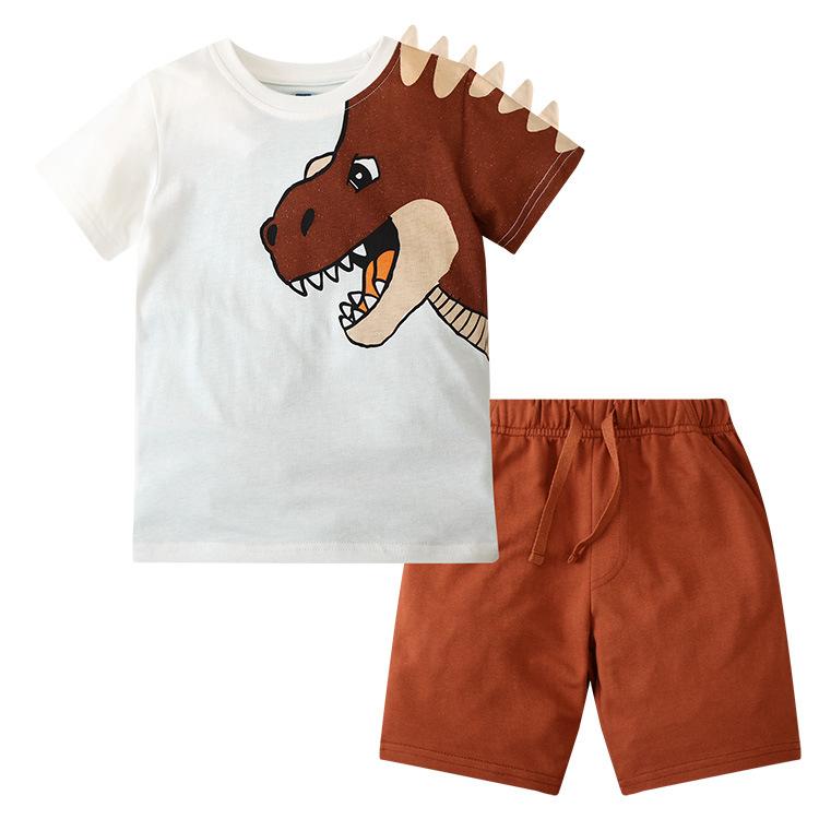 Summer Boys' Sports Two-Piece Knit Shorts and T-Shirt Set - European & American Style