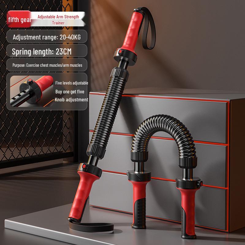Adjustable Spring Arm and Grip Strength Trainer for Men's Home Fitness