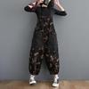 Loose Jeans Black Jumpsuit Lady Casual Oversized Baggy Cargo Pants Big Pockets Print Floral Denim Overalls Straps Jean Rompers