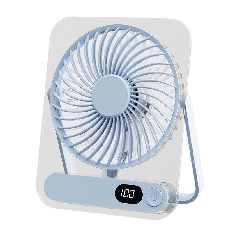 Ultra-Thin Mini Fan: Silent, Long Battery, Strong Wind, Compact for Desktop or Office Use