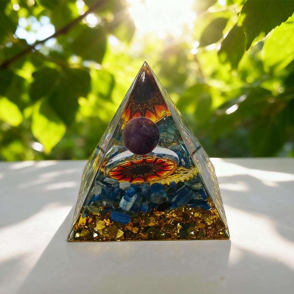 Křišťálová Orgonová Pyramida Generátor Energie 5 cm Přírodní Ametyst Peridot Reiki Čakra Meditační Nástroj Vánoční Dárek Pro Rodinu
