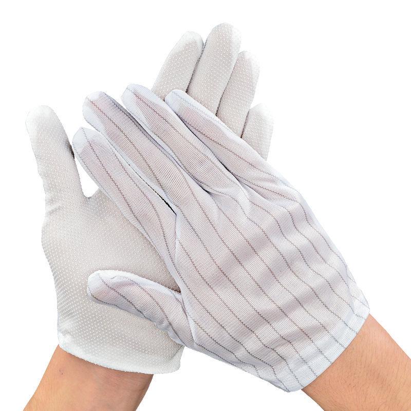 100 Pairs Anti-static Breathable Double-sided Stripe Protective Gloves for Cleanroom
