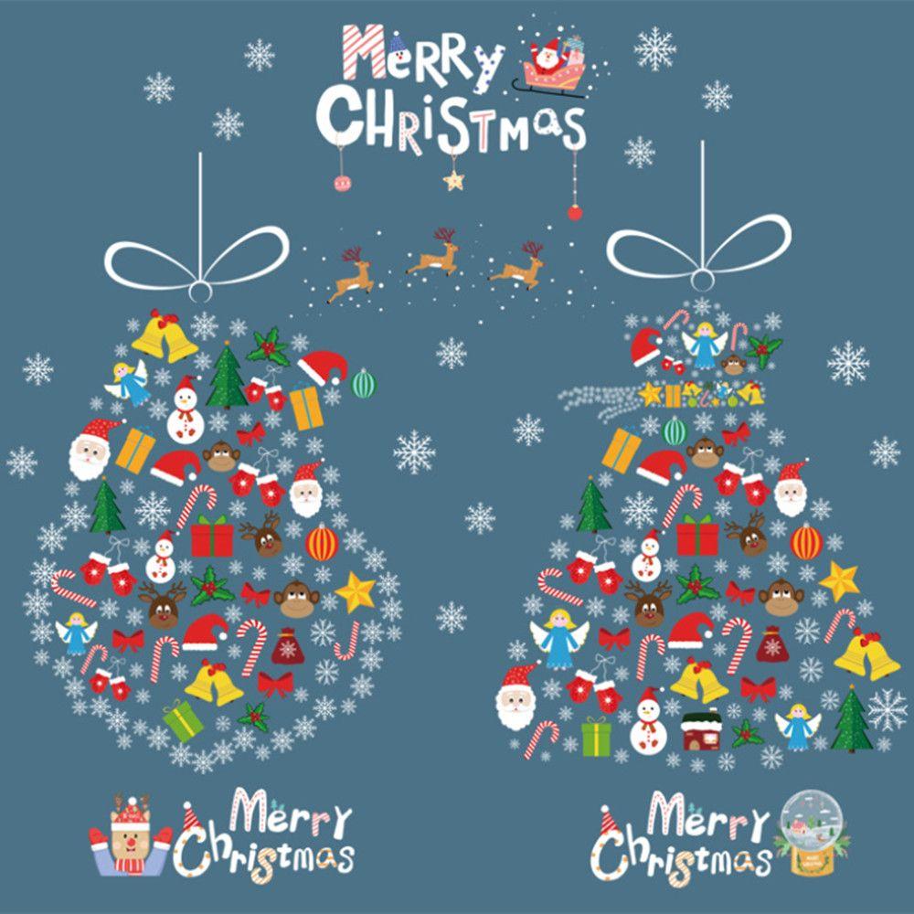 

Водонепроницаемые настенные рождественские ПВХ наклейки Декор на окна Наклейка Украшения для дома Рождественские украшения