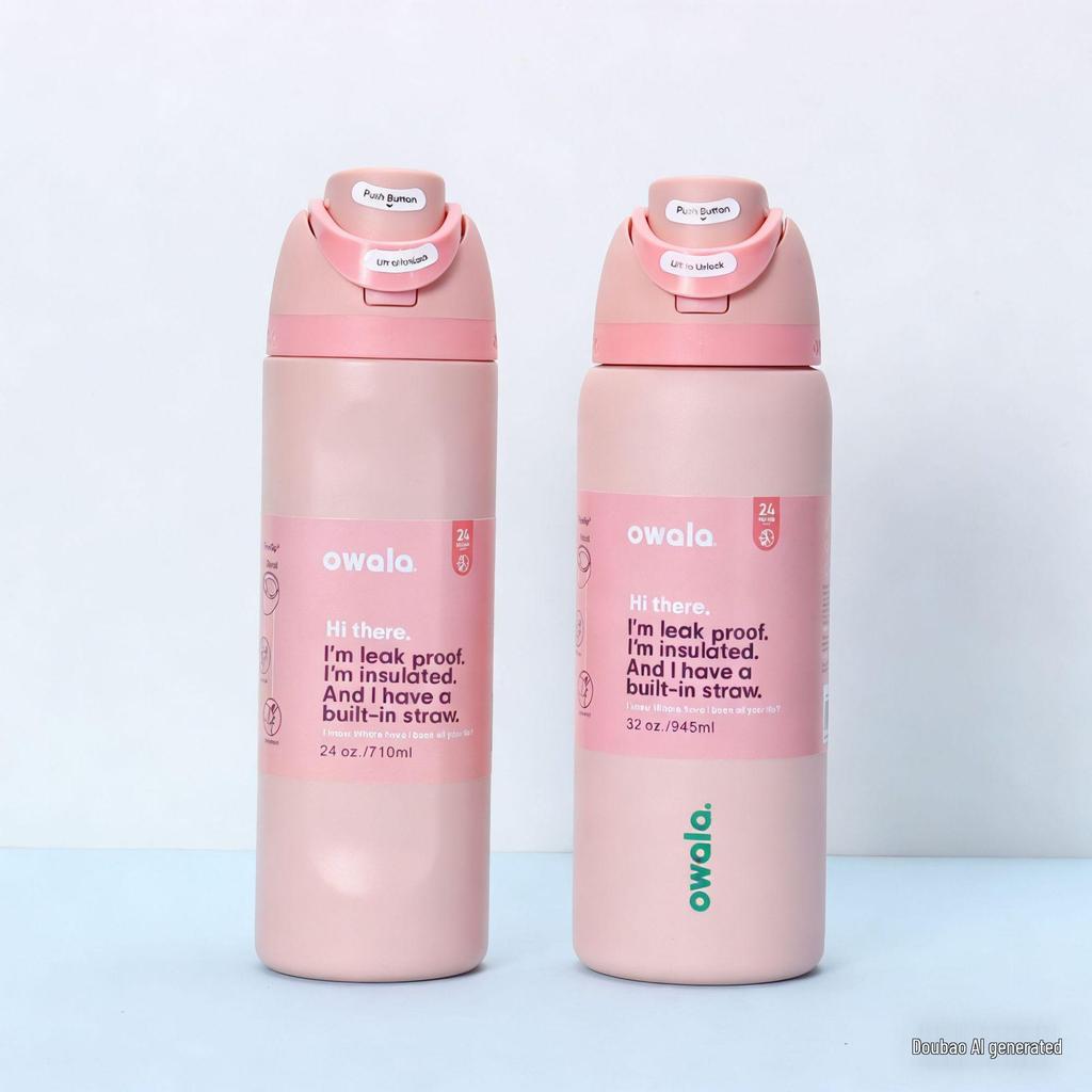 Owala Dual-Use Sports Water Bottle: Stylish, 304 Stainless Steel, Vacuum Insulated, Portable, Large Capacity, Fruit Infuser.