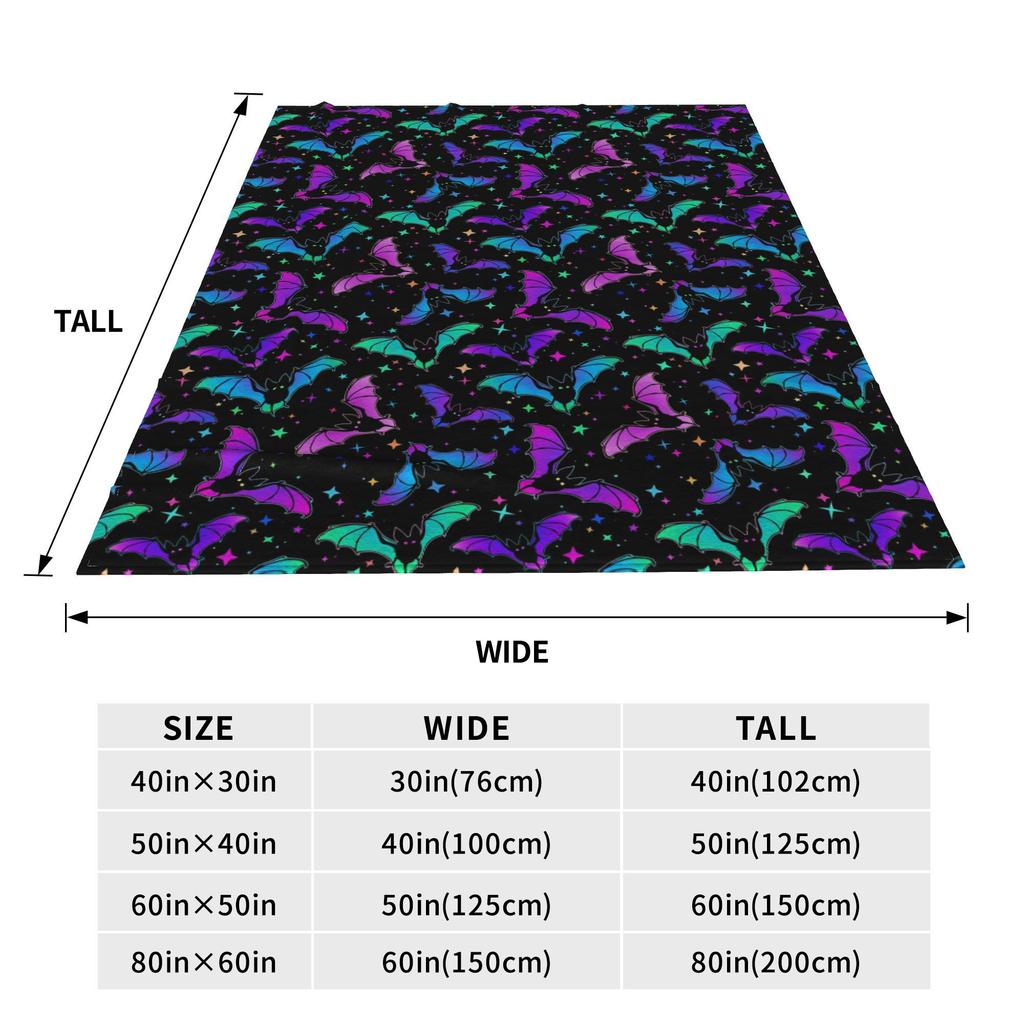 Flannel Throw Blanket Halloween Bat Stars Cartoon Warm Plush Blankets Soft Bedding for Bed Living room Home Picnic Couch