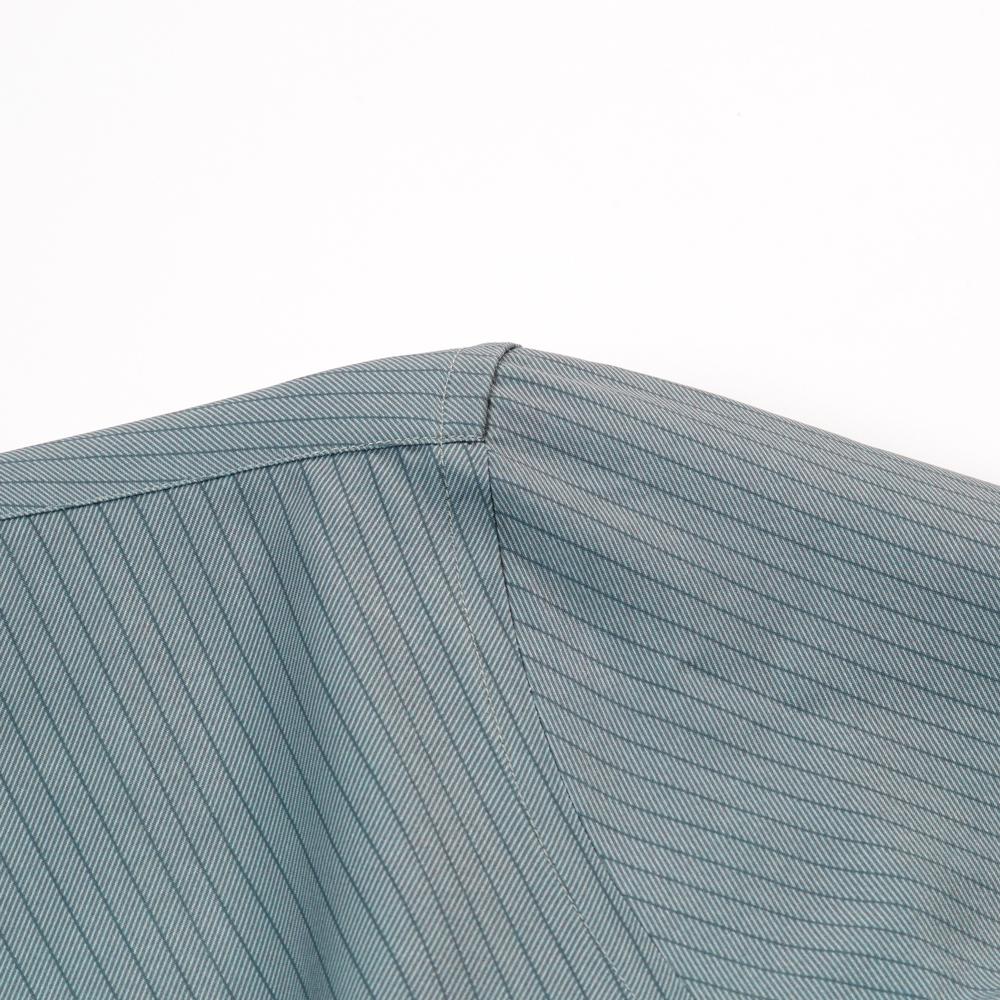 Men's Thin Comfortable Breathable Plaid Striped Dress Shirts, Long Sleeve Spread Collar Business Slight Stretch Button-up Shirt