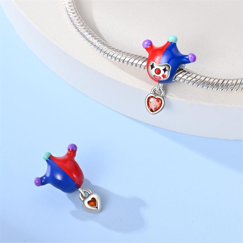 Authentic New Product copper Magic Joker Playing Card Pendant Ideal For Pandora Bracelets Do It Yourself Charm Women Jewellery Fashion Gift